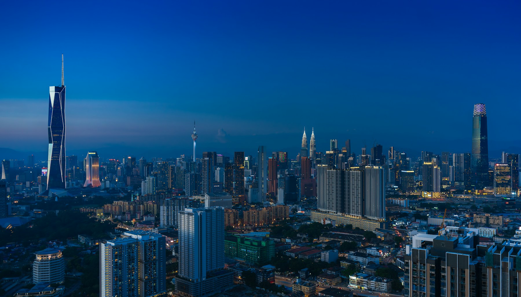 Kuala Lumpur skyline at blue hour